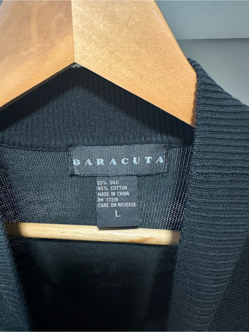 Men's L Baracuta Black Mock Neck Sweater - Classic Lightweight Knit Silk Blend - Picture 2 of 13
